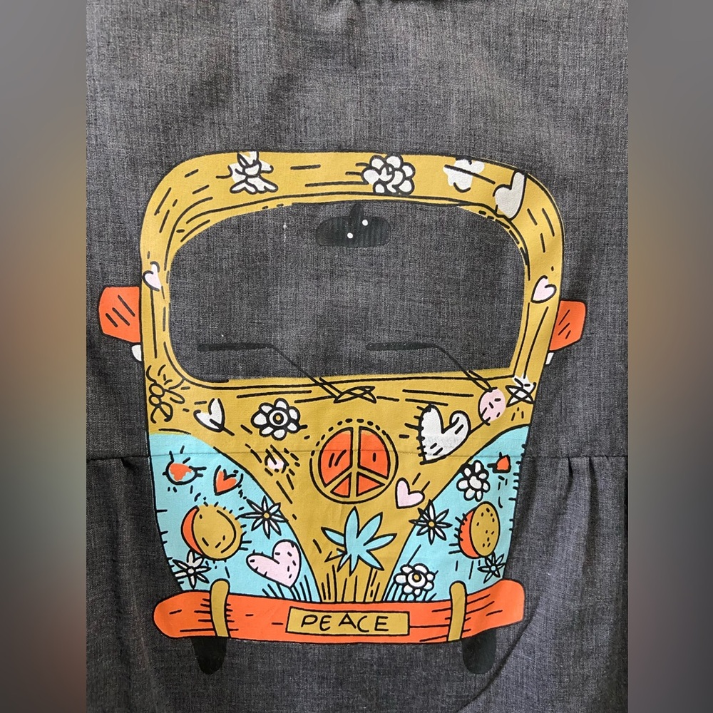 Women’s Gray Peace Van Too Size Medium - Picture 2 of 6